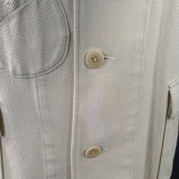 UNDERCOVER Size XL White Red Twill Cotton Contrast Trim Chore Jacket - Picture 6 of 10